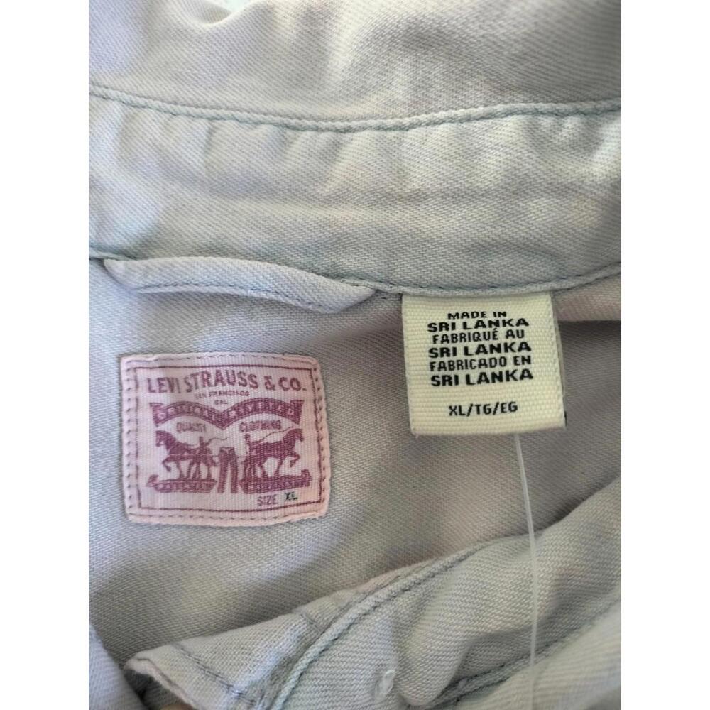 NWT Levi’s Ultimate Western Snap Denim Shirt Women's Lavender Chalk  Size XL - Picture 6 of 9